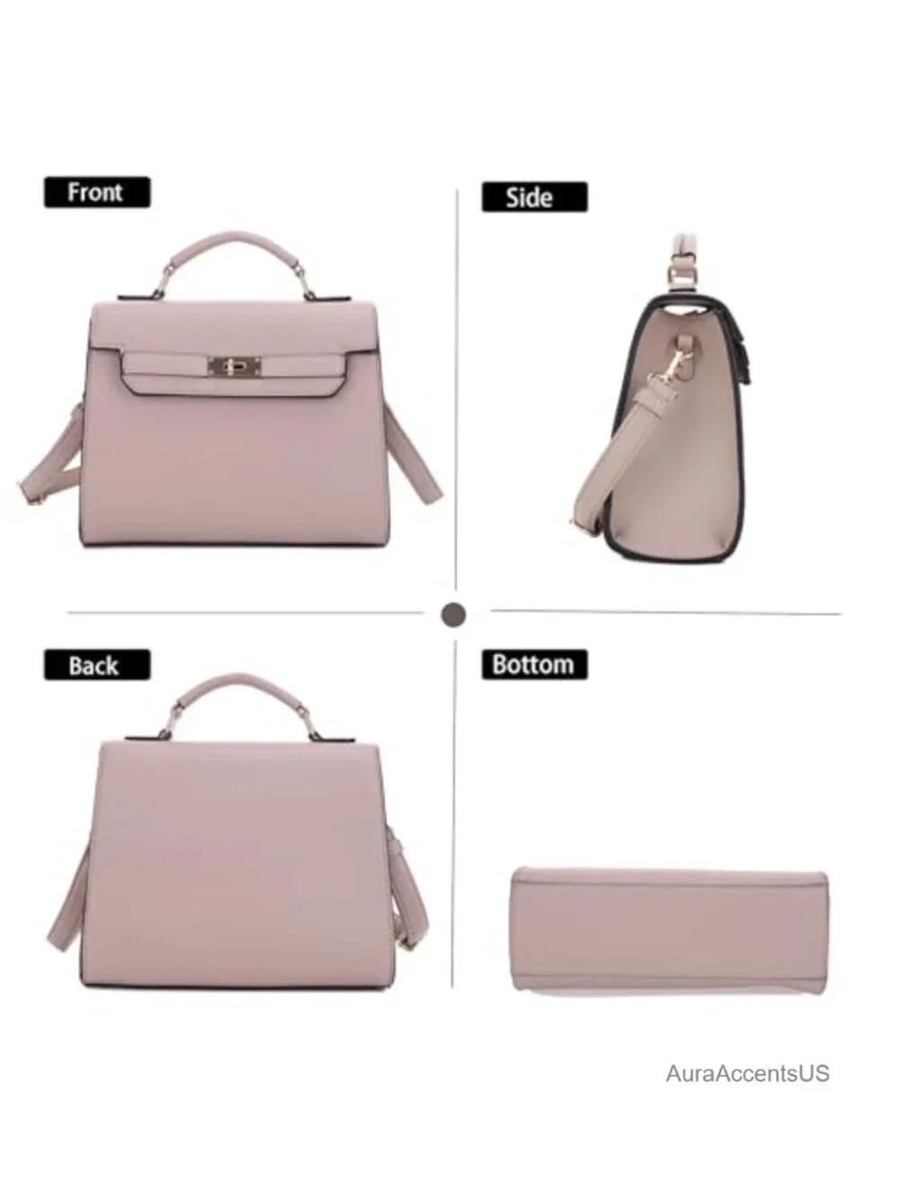 Top Handle Satchel with Detachable Strap Small Pebbled Leather Crossbody Bag